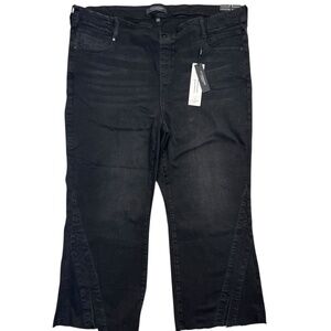 Liverpool Gia Glider Crop‎ Jeans 22W Black Lost Creek Wide Leg Pull On Stretch